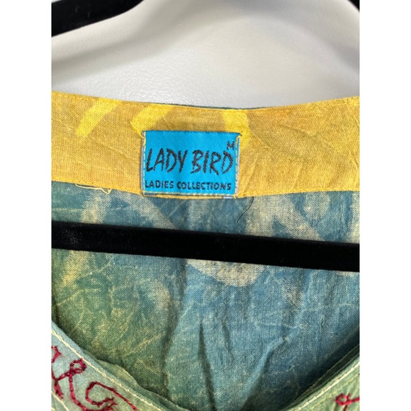 Lady Bird Embroidered Linen Blend Midi Dress Sz Medium - Picture 5 of 9